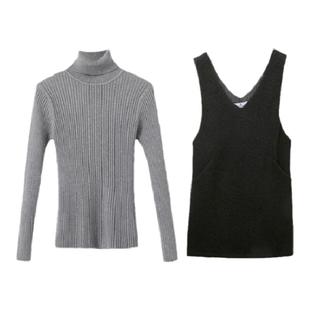 名媛小香风毛呢背带裙套装毛衣裙子两件套显瘦背心裙女秋冬小个子