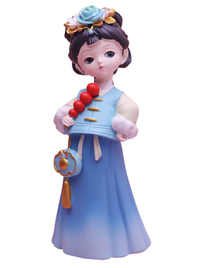 国潮唐代国风汉服玩偶桌面摆件