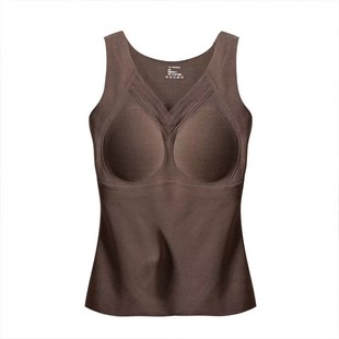 秋冬石墨烯保暖背心冬季免穿文胸美背女杯打底上衣女F发热一体式