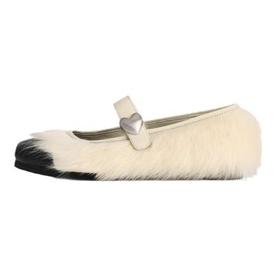 UGG x AMBUSH Mary Jane联名款女子平底毛毛百搭玛丽珍休闲运动鞋