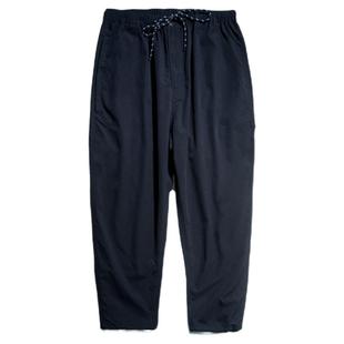 ATGM 日系休闲纯色锥形裤Cityboy宽松微弹中腰藏蓝色工装长裤男夏