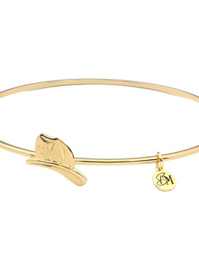 黄铜镀纯银中性消防员头盔项链