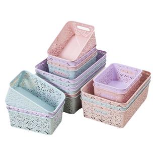 镂空桌面化妆品收纳盒杂物整理盒储物筐零食置物盒抽屉办公室家用