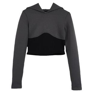 A21女装针织合体连帽短装无绒底卫衣