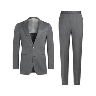 SUITSUPPLY秋中灰色S110支羊毛西服男士西装套装