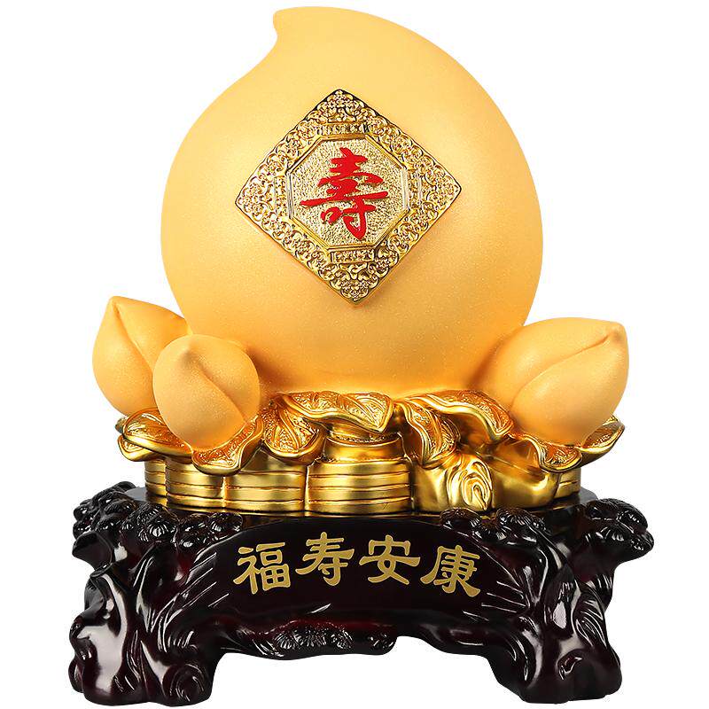 树脂贺寿中式桌面大寿桃贺寿礼品