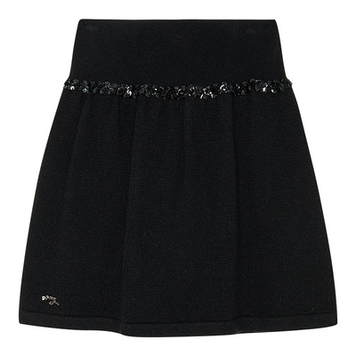 DKNY亮片羊毛混纺针织A字半身裙