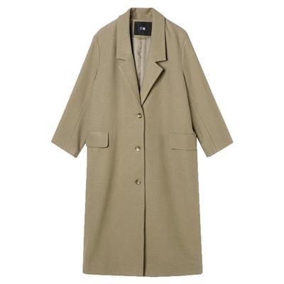 聚酯纤维毛呢长款长袖