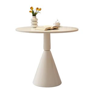 奶油风小圆桌奶茶店会客洽谈桌椅组合桌子餐椅商用小公寓租房餐桌