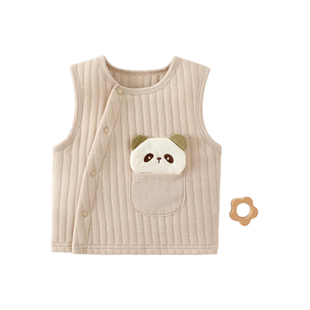 婴儿夹棉马甲春秋季薄棉保暖儿童上衣小宝宝护胸坎肩早春外穿马夹
