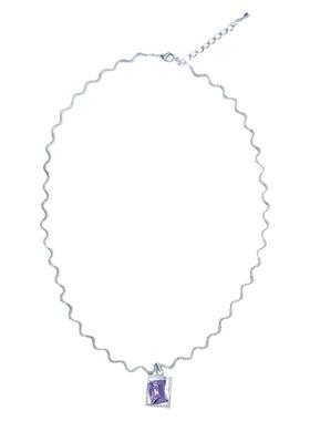 nicedream葡萄紫方锆波浪纹项链