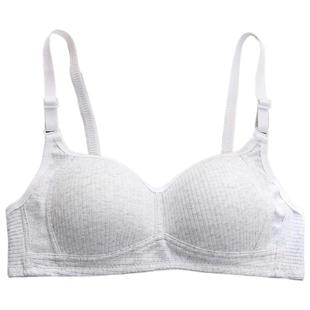 防下垂内衣女无钢圈大学生高中少女文胸小胸聚拢纯棉薄款胸罩固定