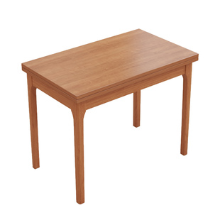 全实木折叠餐桌小户型家用现代简约伸缩省空间樱桃木色桌子长方形