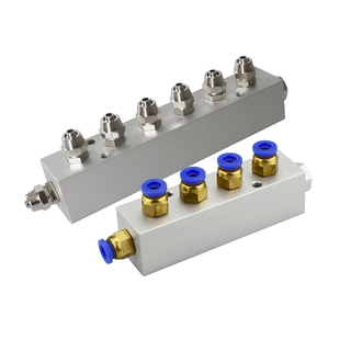 微流量 气体分配器分流排多管路1分空气排块气路直通气动接头底座