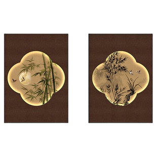 中古风竖款电表箱装饰画竹子新中式电闸配电箱遮挡挂画宋代美学