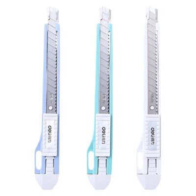 得力不锈钢学生办公开箱美工刀