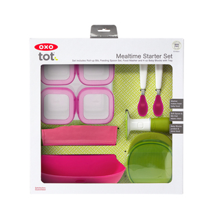 进口OXO tot儿童餐具套装宝宝硅胶勺围兜辅食盒研磨碗小蛮同款