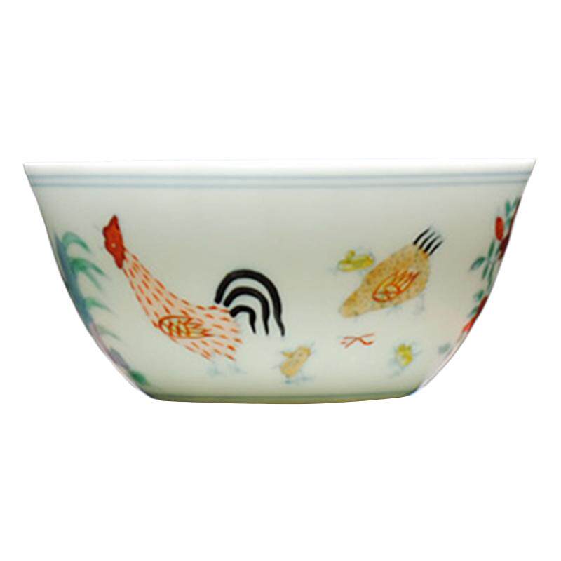 枭窑手工手绘鸡缸杯仿古
