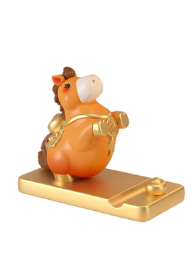 2026马年吉祥物生肖小马摆件手机支架桌面装饰品马上有钱公仔礼物