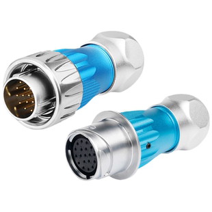 凌科金属DH24旋转卡扣式3-24芯防水公母对接航空插头连接器接插件