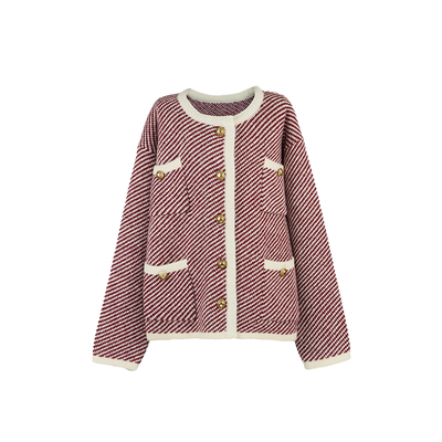 aaaaxbbb针织开衫小香风外套毛衣