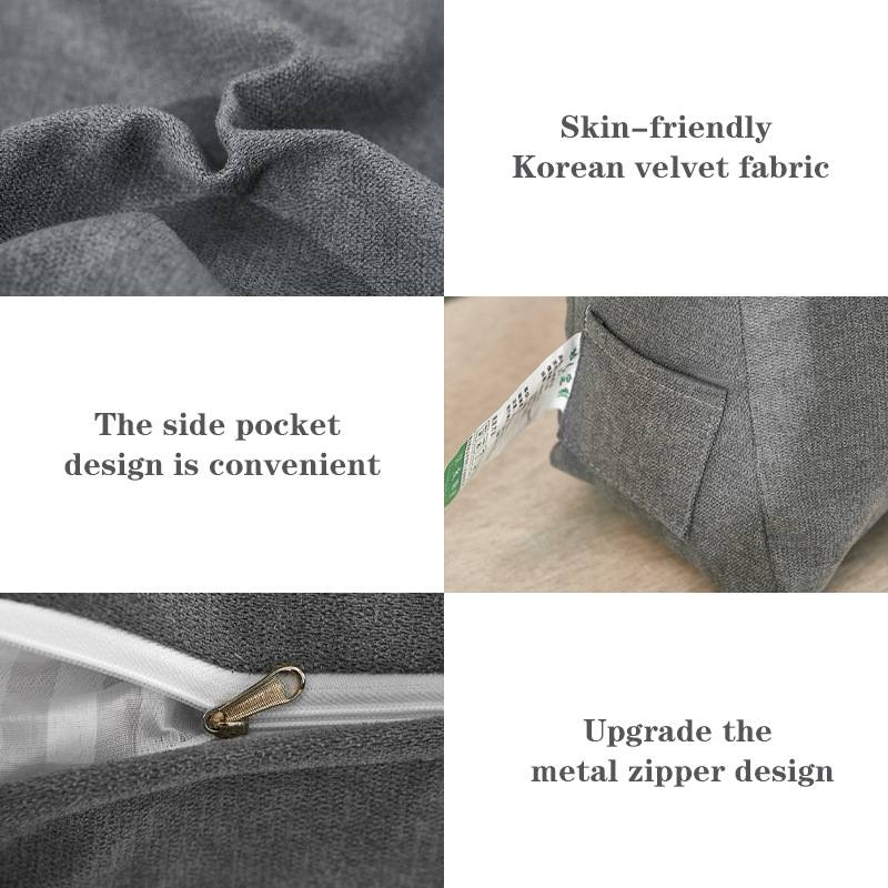 简约韩国绒床头毛绒三角靠背靠垫可窗大抱长拆洗飘枕拉链沙发靠枕