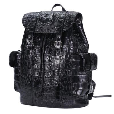 旅行泰国鳄鱼皮男士出差双肩背包