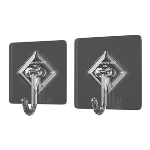 挂钩强力粘胶承重免打孔粘贴墙门后厨房无痕挂钩透明壁挂家用粘钩