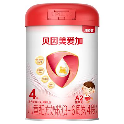 贝因美爱加儿童成长奶粉4段800g