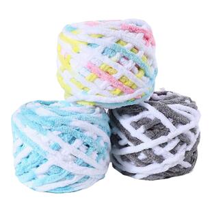 彩色冰条线粗毛线团勾拖鞋手工编织diy冰线条钩鞋专用线包包玩偶