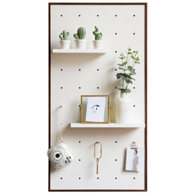 洞洞板置物架墙上木质展示架壁挂