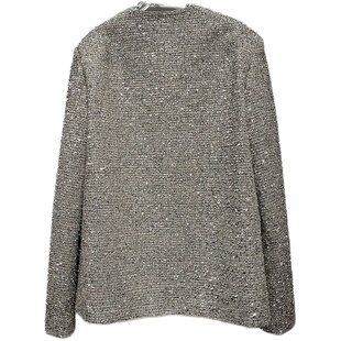 高级感小香V领亮闪闪西服外套女春季新款设计感百搭气质上衣