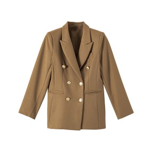 晚白2026年春新款时尚气质职场轻正装翻驳领通勤OL百搭西装外套女