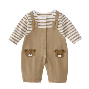 [7A抗菌]婴儿连体衣男宝宝可爱春装婴幼儿长袖哈衣春满月宝宝衣服