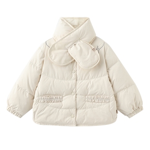 moimoln小云朵童装冬季女童羽绒服女宝宝洋气冬装外套上衣