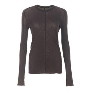 wana try纸片人高品质深咖色长袖T恤2025秋季新款显瘦女款上衣