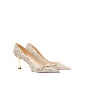 爱丽拉法式结婚鞋女2025新款春季禾秀主婚纱两穿新娘高跟鞋不累脚