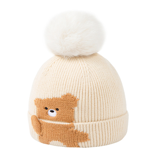 宝宝帽子冬季婴幼儿保暖针织帽小月龄毛线帽男童女童加厚儿童冬帽