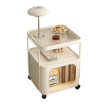 客厅小推车沙发边柜小户型家用玻璃铁艺茶几卧室床头柜可移动边几