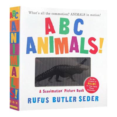 预售 英文原版绘本 视觉动物ABC动画书 ABC Animals!: A Scanimation Picture Book 动画效果翻翻书 趣味ABC认知书 神奇动画书