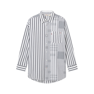 【商场同款】Levi's李维斯男士美式休闲百搭浅色条纹衬衫003MX