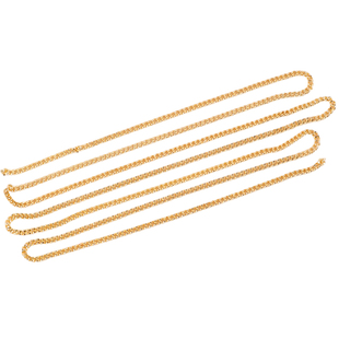 铜镀18K金链条配件diy项链手链延长链手工材料高保色侧身链装饰链