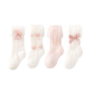 女童连裤袜婴儿夏季薄款宝宝白色防蚊网眼打底裤儿童连脚外穿丝袜