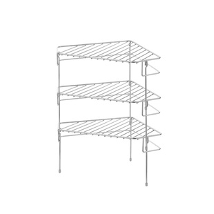 霜山三角置物架不锈钢台面角落多功能转角架可叠加厨房锅具收纳架