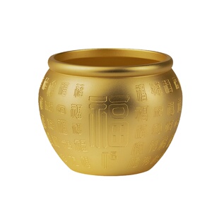 铜师傅聚宝盆百福铜缸黄铜米缸乔迁新居家居饰品客厅玄关桌面摆件