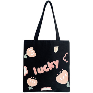 帆布包女大容量2025新款单肩包学生手提布袋子装书上班通勤慵懒风