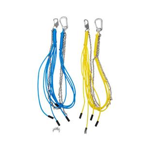 WACKYE 鹿晗黄子弘凡同款 原创设计蓝黄彩色金属裤链男女同款