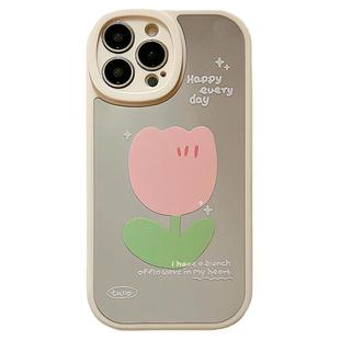 郁金香镜面适用于苹果iphone15plus手机壳全包12软壳14化妆镜11女15新款