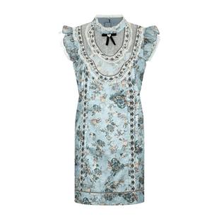 LULUALWAYS我爱露露清新靓丽宽松直筒飞袖提花连衣裙女