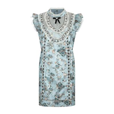 LULUALWAYS我爱露露清新靓丽宽松直筒飞袖提花连衣裙女